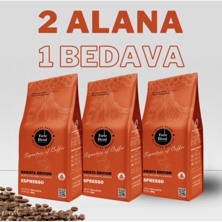 2 ALANA 1 HEDİYE - Espresso İçin İtalyan Blend 1000gr x 3 Adet